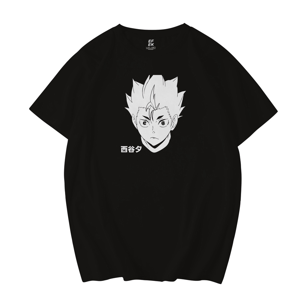 Efek- Baju Tshirt Kaos Haikyuu Yu Nishinoya Tshirt Japan / Baju Anime / Kaos Anime Japan / Kaos Jepa