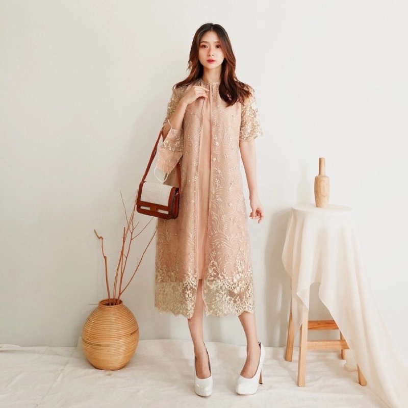 DS1293 tunik brokat / Dress tile / Kinan dress / DRESS / DRESS PESTA / Dress bridesmaid / Dress kond