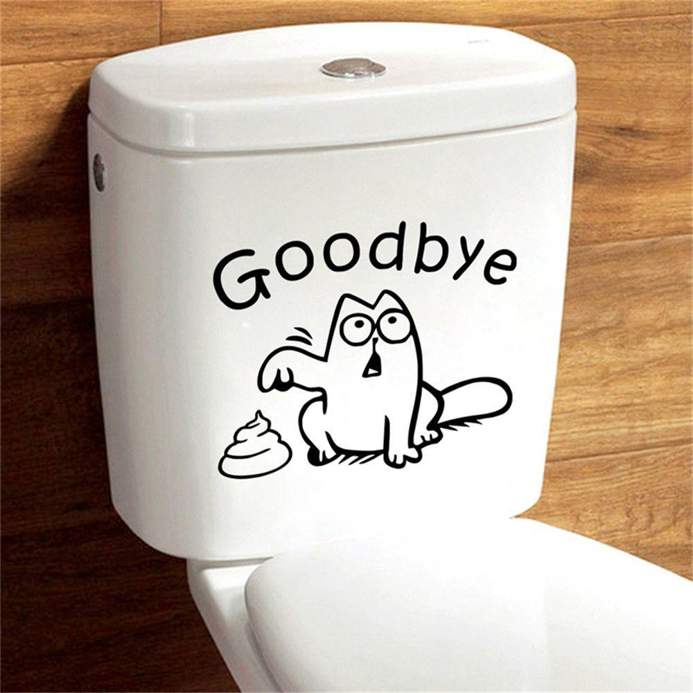 Chookyy Toilet Seat Stiker DIY Kamar Mandi Kartun Dinding Decal