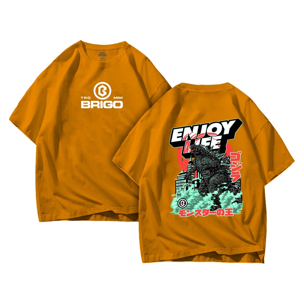 BRIGO Kaos Oversize ENJOY LIFE II Kaos Jumbo Size Pria &amp; Wanita II Kaos Oversize Print DTF