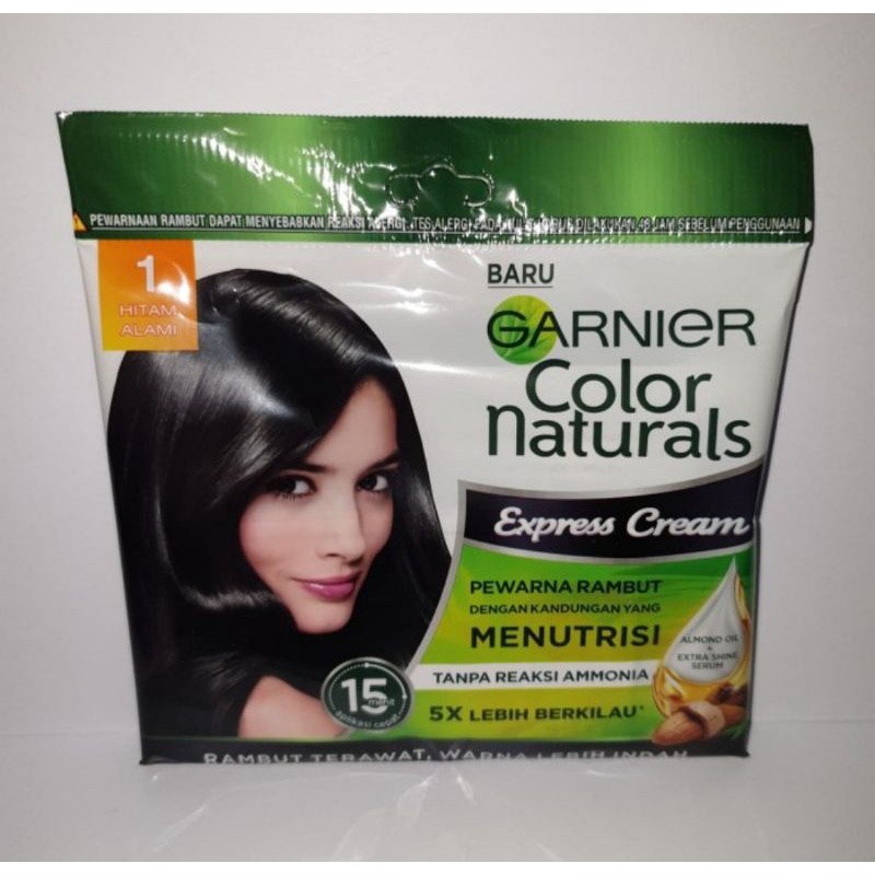GARNIER COLOR NATURALS CAT RAMBUT NO. 1 HITAM ALAMI (SACHET)