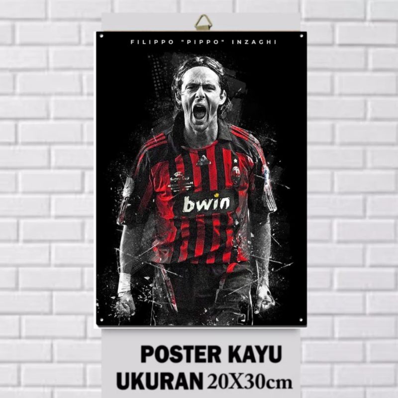 Jual Poster Kayu Filippo Inzaghi Foto Filippo Inzaghi Poster Papan Mdf