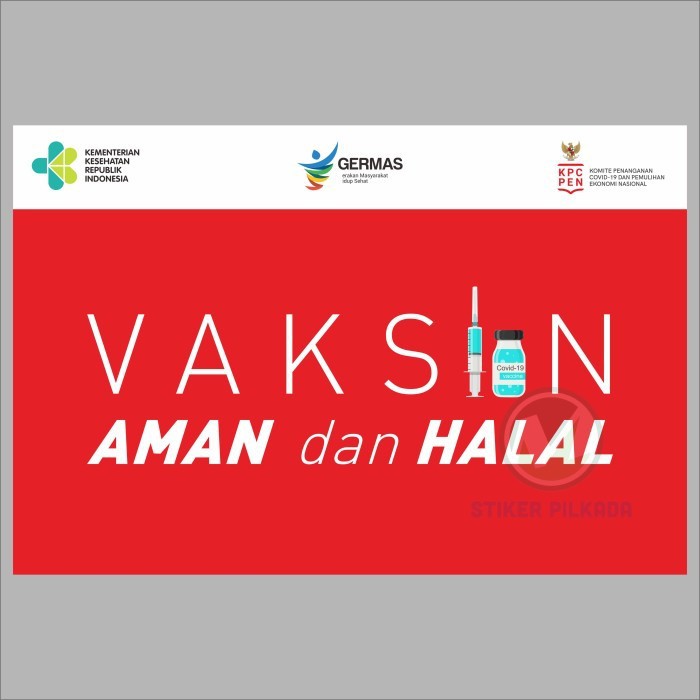 

stiker vinyl vaksin aman & halal