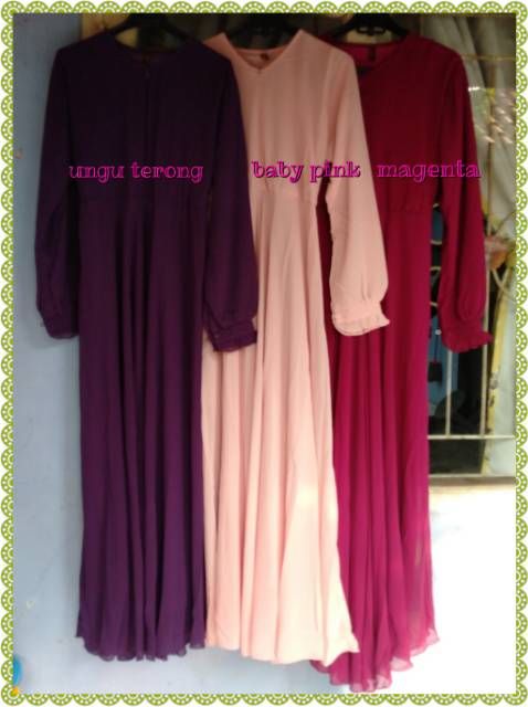 GAMIS CERUTY POLOS(HANYA GAMIS)(free Bros cantik setiap pembelian 2pcs gamis)