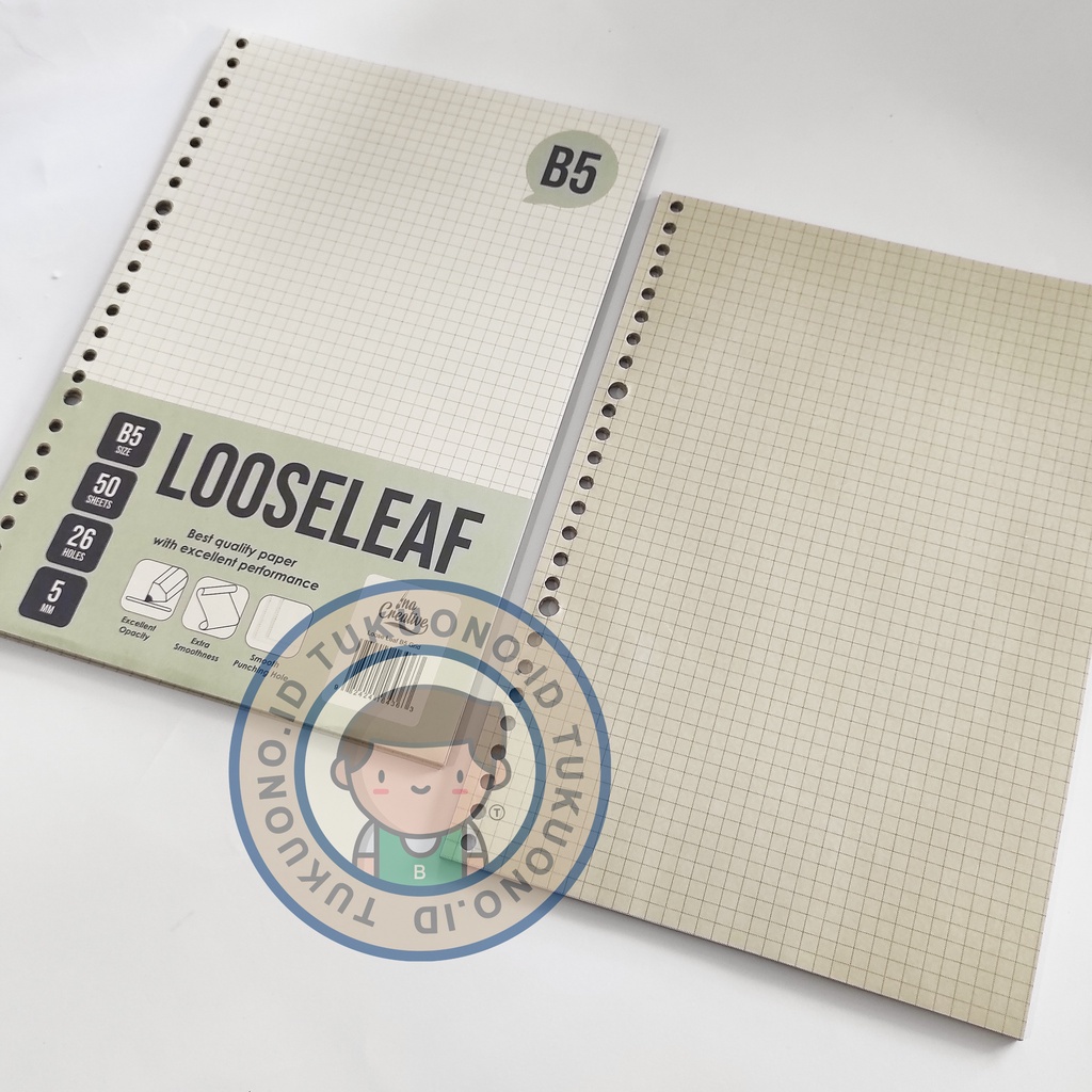 

INA Creative Loose Leaf B5 KOTAK-KOTAK isi 50 Lembar | Kertas Isi Binder File