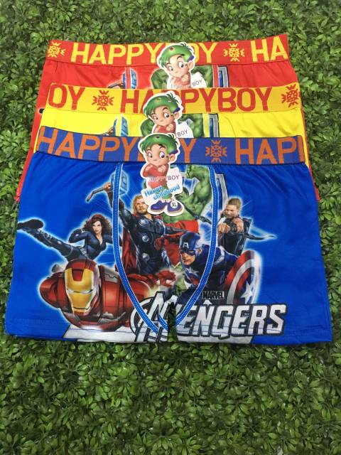 KIANO KIDS Boxer anak laki laki / Celana dalam anak cowok/ Celana dalam anak motif/Art Happy BOY