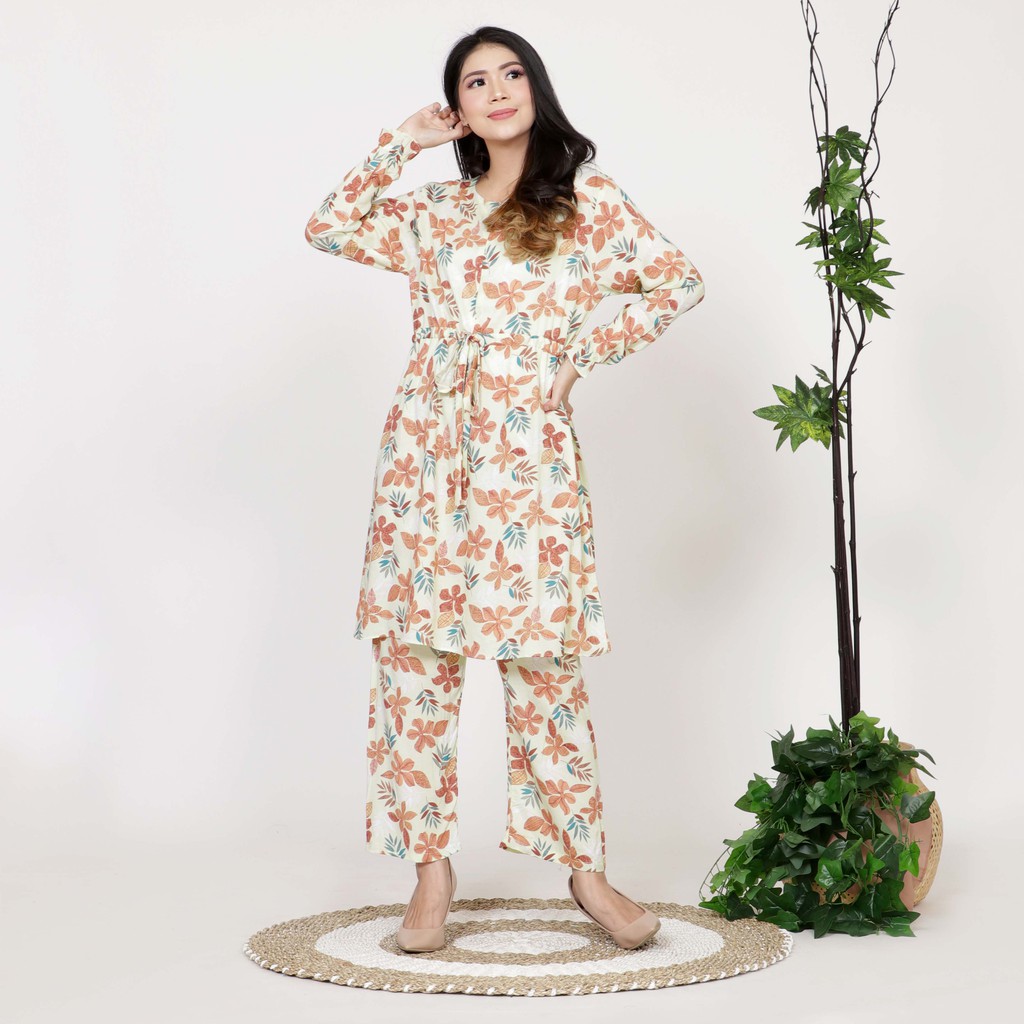 ZAYA - STELAN ONE SET RAYON WANITA/ SETELAN RAYON FLORA SIZE XL.3XL.8XL