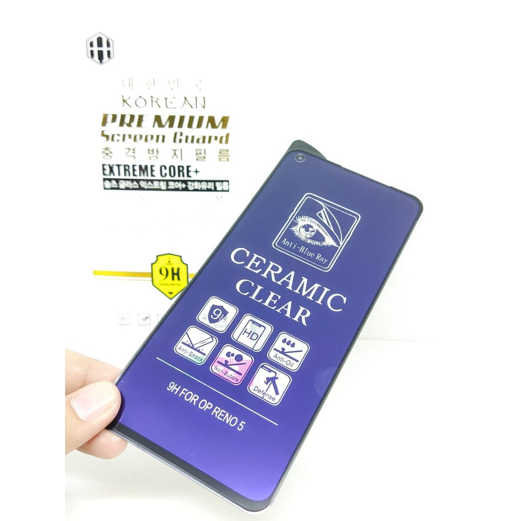 Ceramic CLEAR ANTI BLUE Oppo Reno5 5G 4G 6.43 inch Screen Protector Full Layar Anti Broken