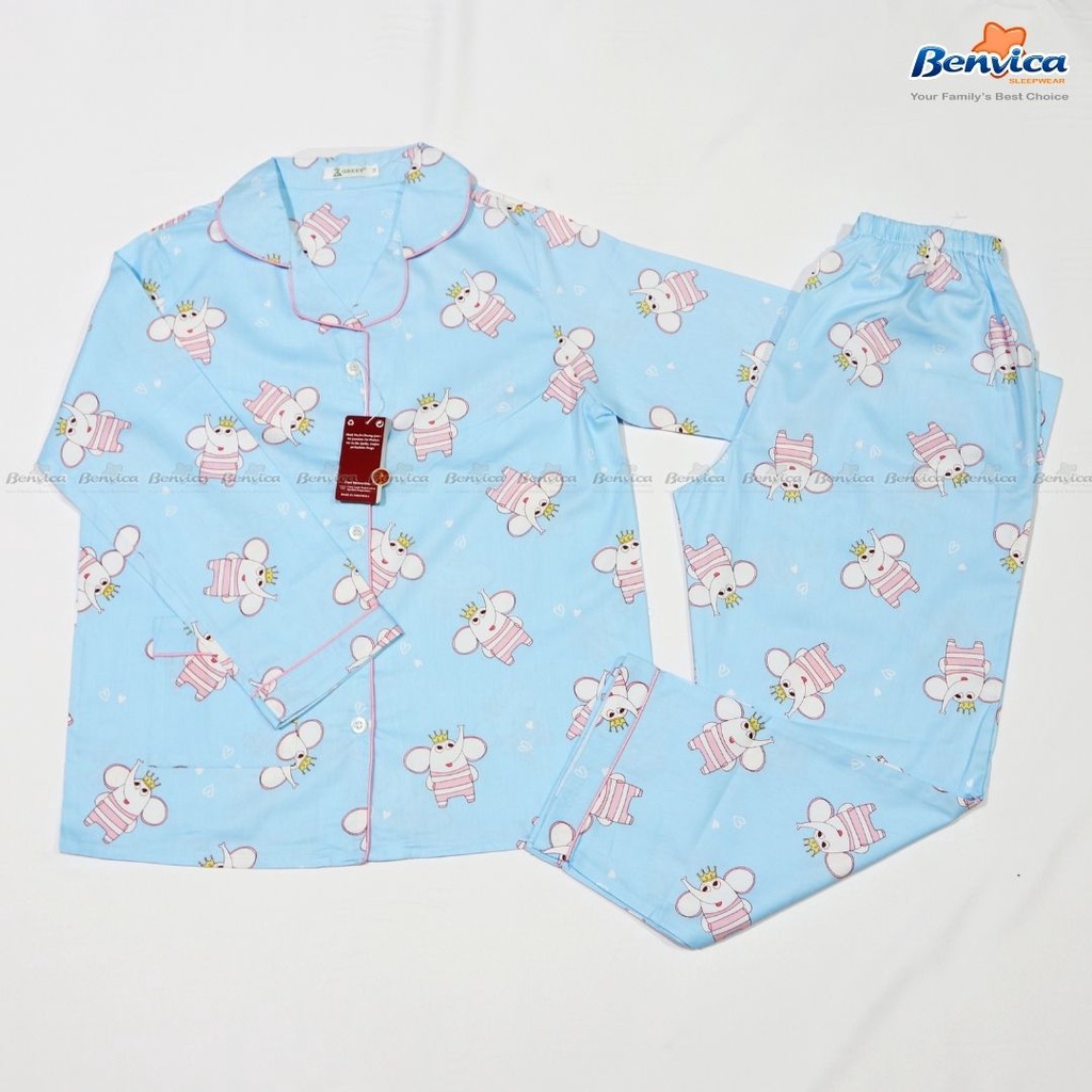 BAJU TIDUR PIYAMA KATUN JEPANG GREET - C