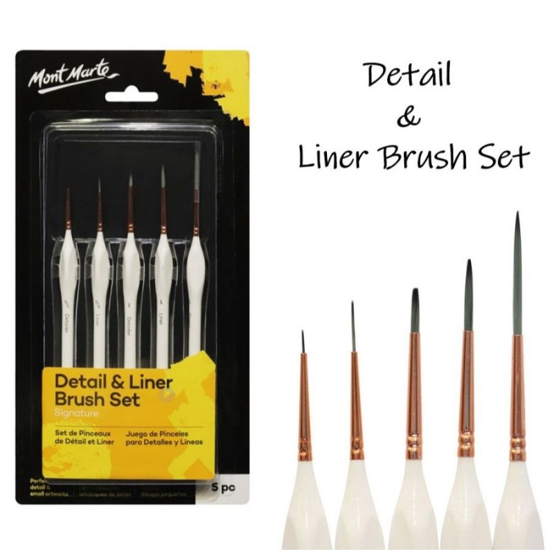 

MONT MARTE SIGNATURE DETAIL & LINER BRUSH SET 5 / KUAS LUKIS DETAIL
