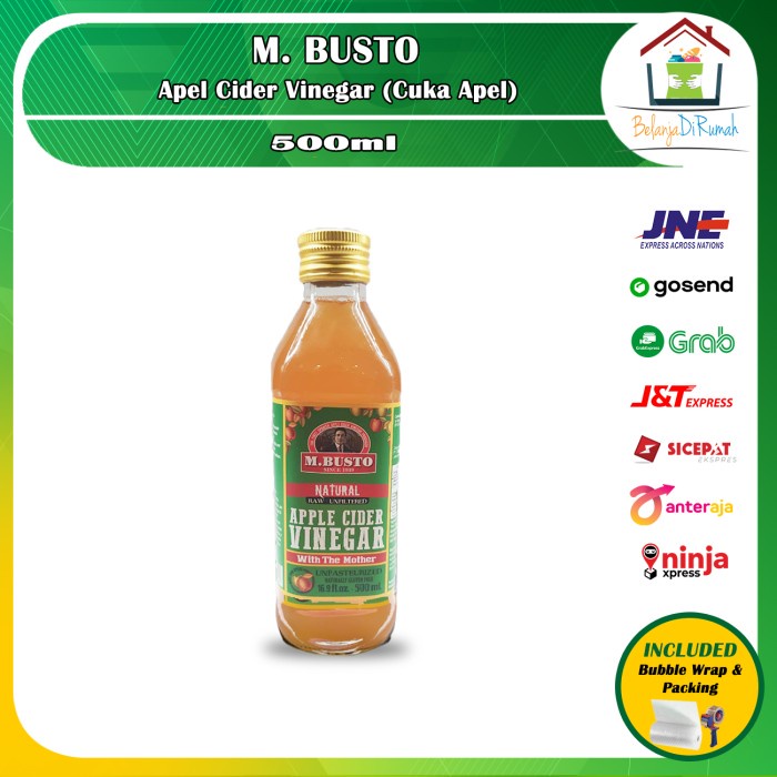 

Jual Cuka Apel Mbusto (Apple Cider Vinegar) 500Ml