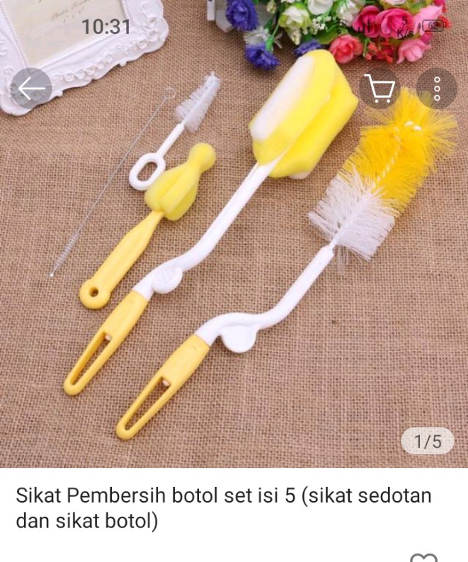 Sikat Pembersih Botol Set Isi 6 In 1(sikat Sedotan Dan Sikat Botol)