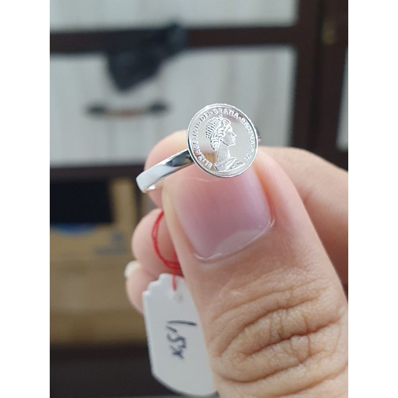 cincin emas putih koin elisabeth