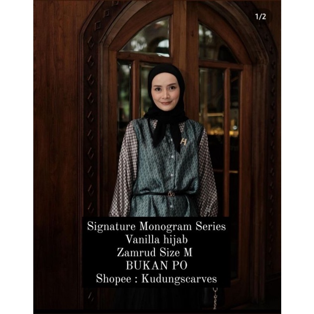 SIGNATURE MONOGRAM VANILLA HIJAB Bukan PO