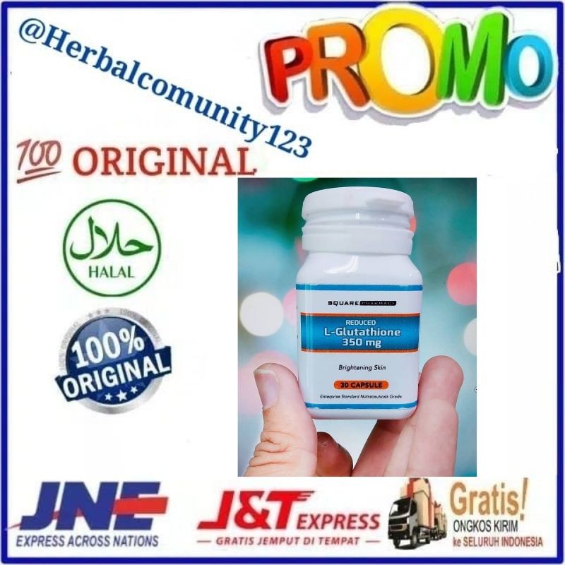 ( Terlaris ) L GLUTATHIONE reduced 350mg suplemen pemutih tubuh - pemutih wajah Isi 30 Kapsul