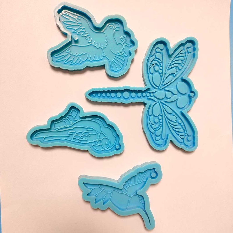 Siy 4pcs / Set Cetakan Resin Epoksi Bentuk Burung Kolibri / Burung Kolibri / Burung Elang / Butterfly Untuk Diy Perhiasan Handmade