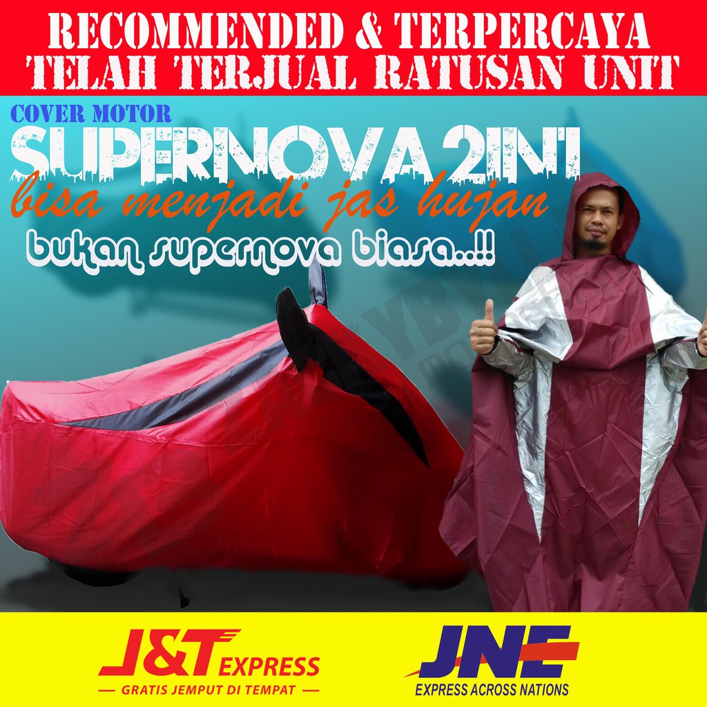 Cover Motor SUPERNOVA 2in1 Bisa Berfungsi Sebagai Jas Hujan | Multifungsi