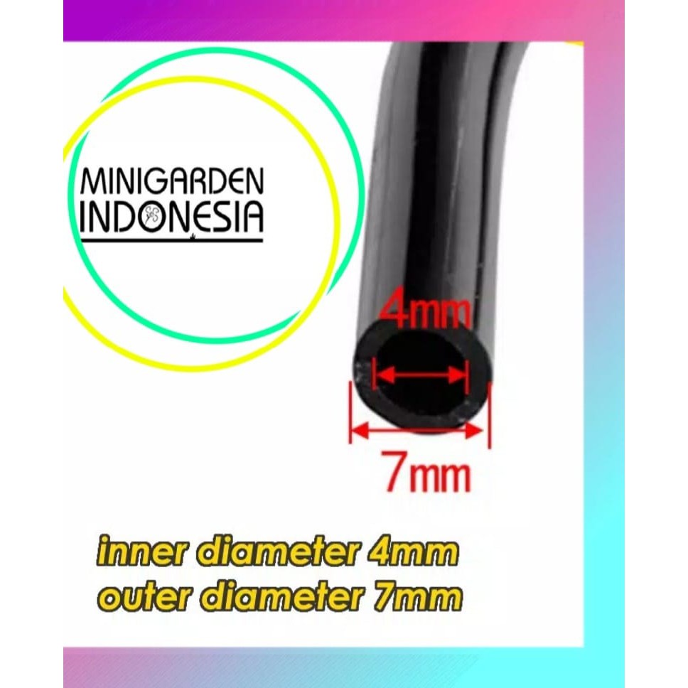 SELANG PE 7MM ECER PER METER  siram irigasi taman hidroponik fertigasi 4/7mm NFT DFT Tube hose