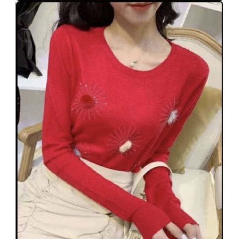 Knitted Tops with Long Sleeves for Women Import Premium ( Atasan Rajut Wanita Tangan Panjang )