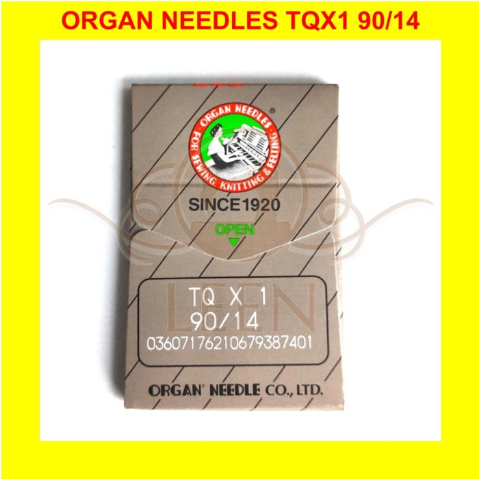 Jarum ORGAN Needles TQx1 14 Ori Japan TQ X 1 Mesin Pasang Kancing LEEN