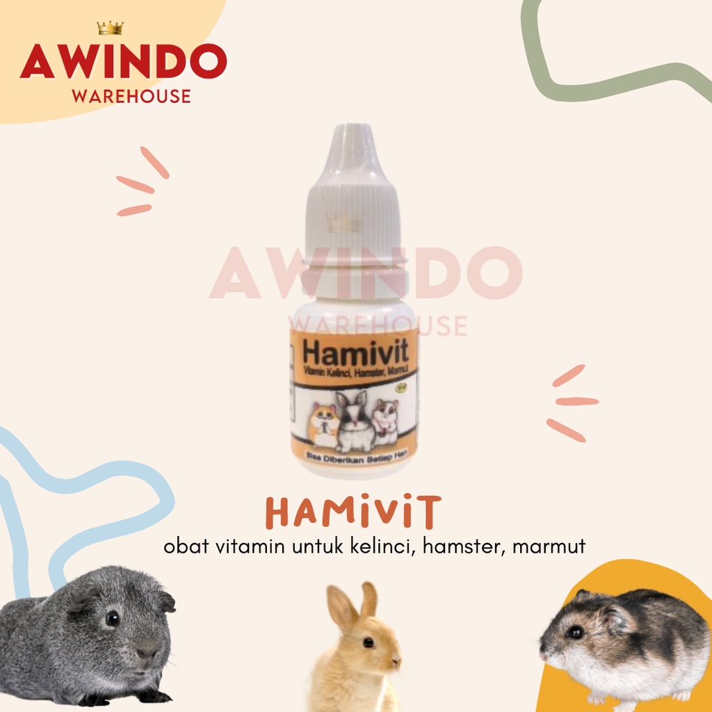 HAMIVIT - Obat Vitamin Pertumbuhan Daya Tahan Tubuh Hamster Kelinci Marmut