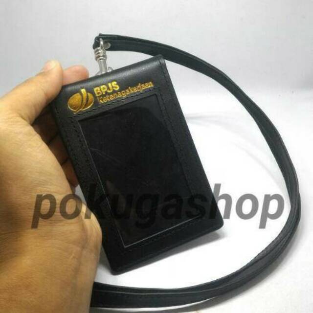 

Name tag kulit /id card holder bpjs ketenagakerjaan /nametag kulit asli garut /name tag kalung tali