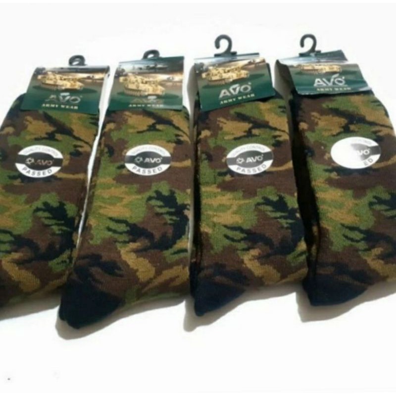 Kaos kaki loreng army / kaos kaki hitam tebal tni / polri