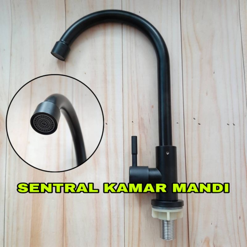Kran Angsa Hitam Keran Angsa Stainless Black Kran Sink Black Kran Cuci Piring Hitam Kran Angsa Tanam
