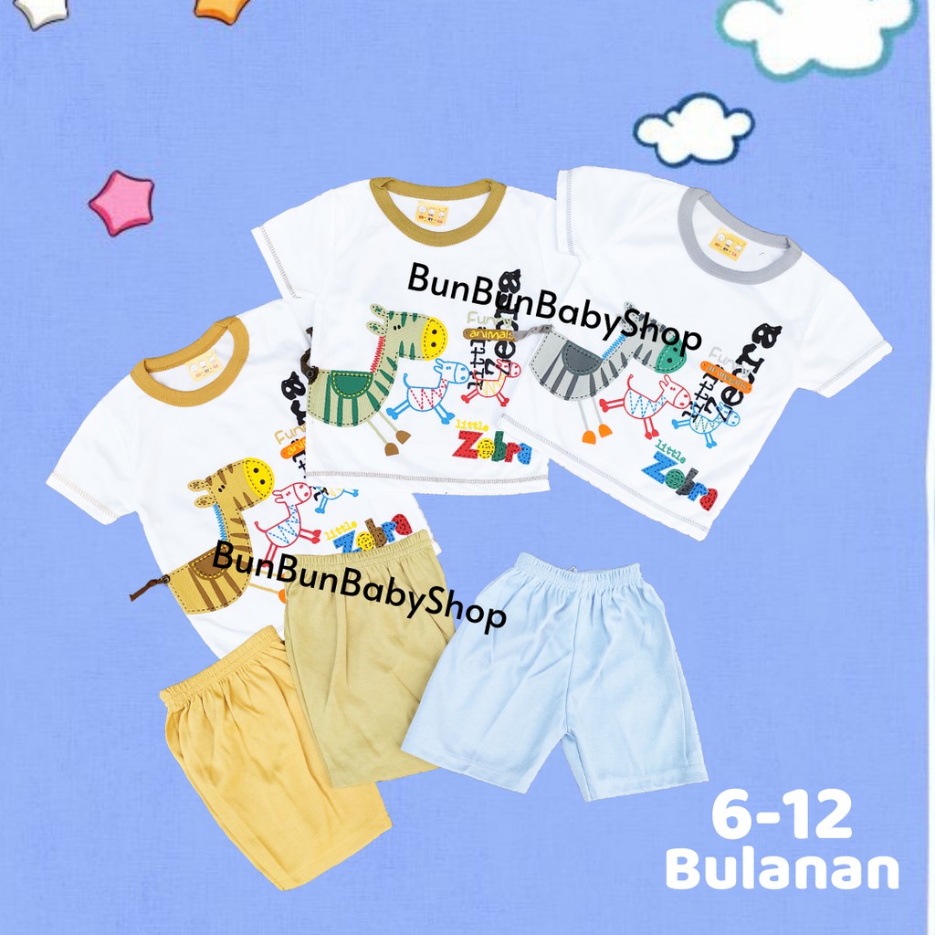 Setelan Bayi Laki Laki 6 bulan -1 tahun Stelan Baju Pakaian Baby Perempuan Murah Anak Bunbunbabyshop