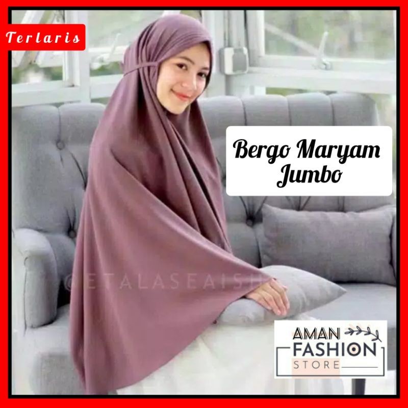 HIJAB BERGO MARYAM DIAMOND JUMBO XXL JILBAB PANJANG SYARI/HIJAB BERGO BESAR KERUDUNG SYARI BISA COD