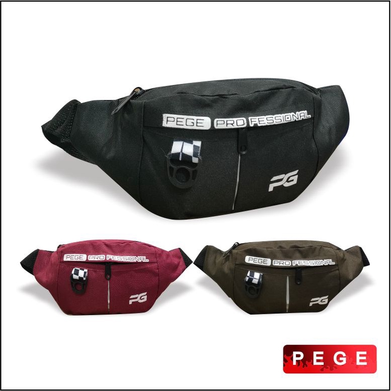 Tas Selempang WaistBag Pria PEGE Keren Tas Slempang Bahu Pria Distro Kasual Terbaru Bisa Untuk Tas Pinggang - PG 8903