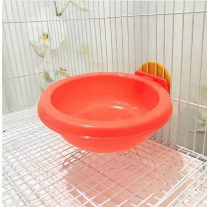 Single bowl gantung kandang tempat makan kucing anjing kelinci