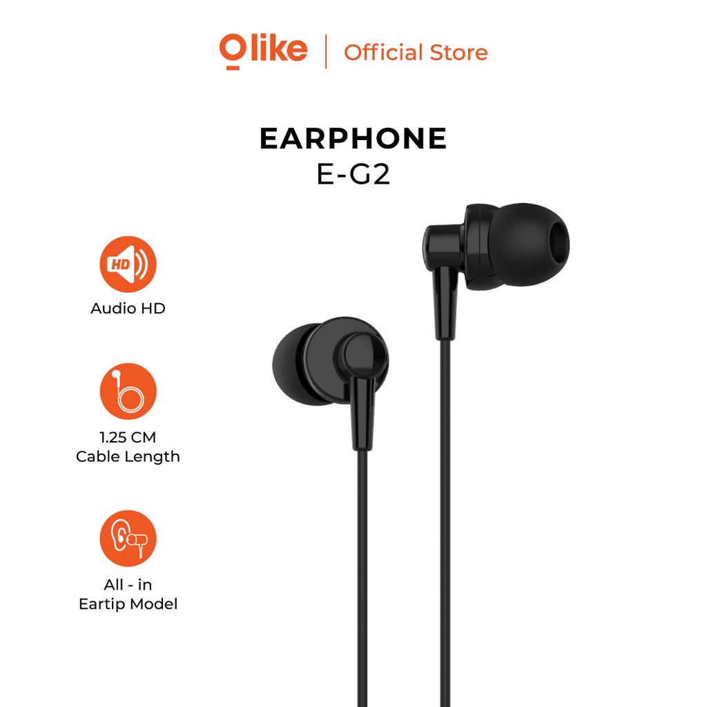 Olike Wired Earphone Headset In Ear HD Audio Headphone Handsfree Garansi Resmi 6 Bulan OASE E-G2