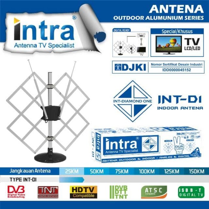 Antena Outdoor &amp; Indoor INTRA INT-D1 Analaog &amp;digital + 15m kabel