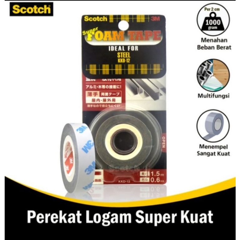 

Scotch 3M Double Tape Baja/Besi Super Kuat KKD 12