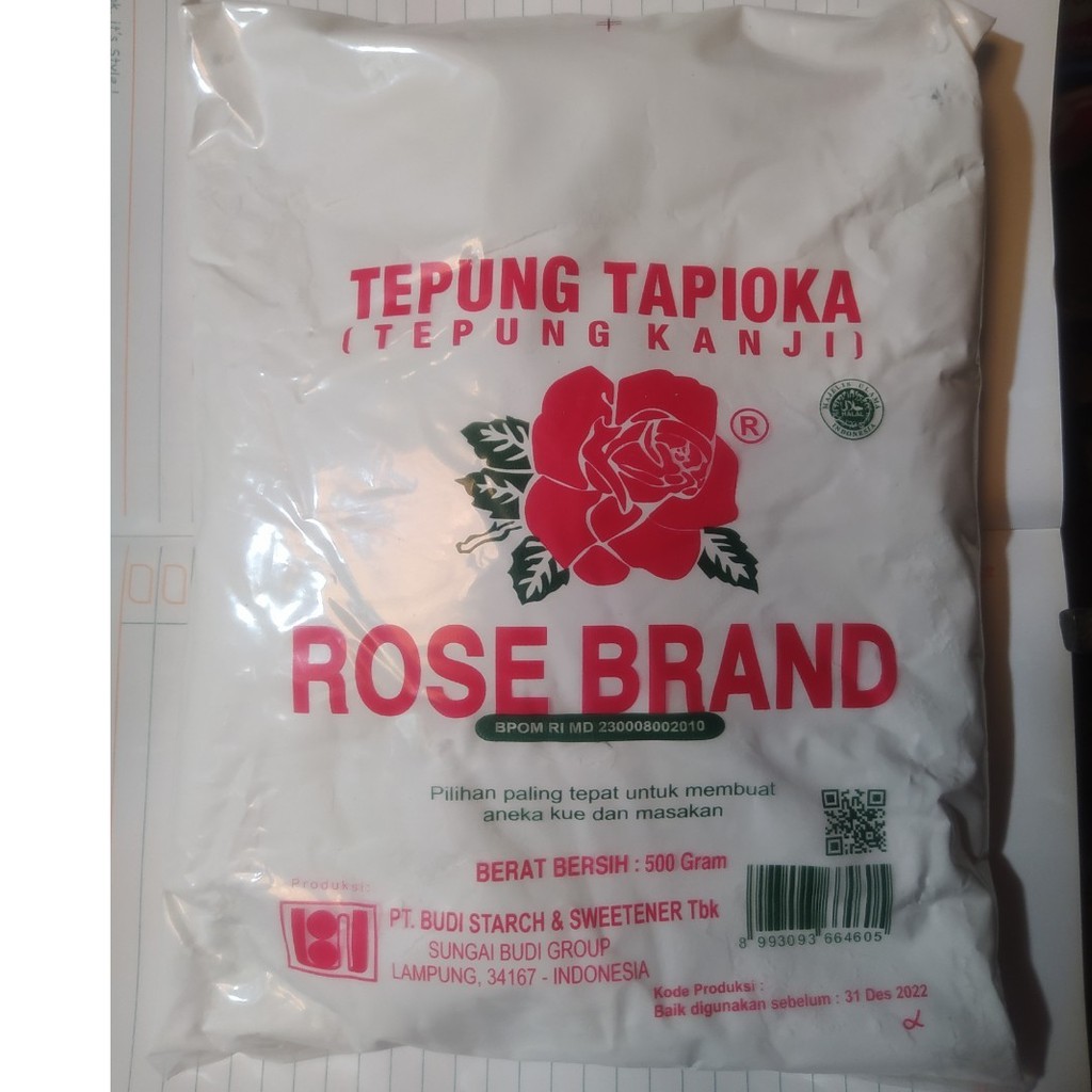 

Tepung Kanji Tepung Tapioka Rose Brand Kemasan 500 gram