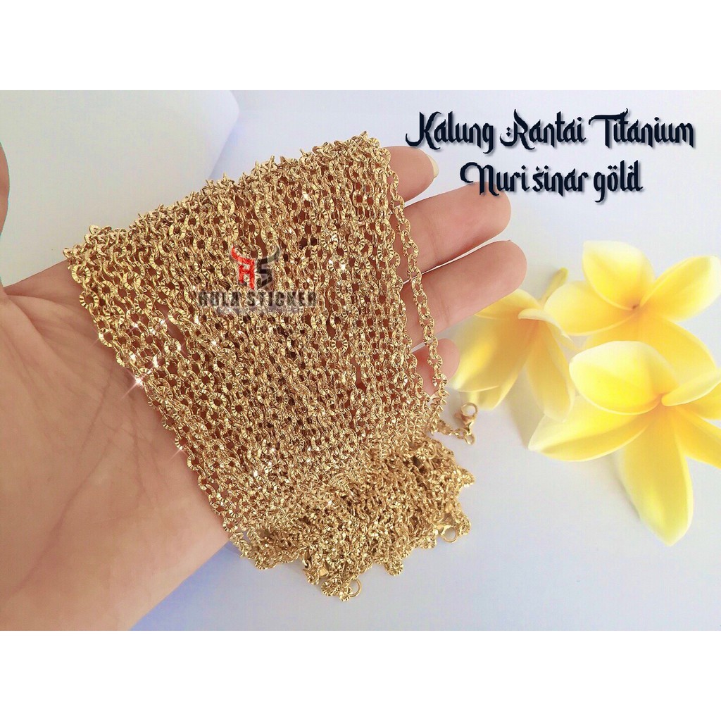 Kalung Rantai Titanium NURI SINAR Stainless Import Titanium 316L Chain Anti Karat Pria Wanita / Kalung Rantai MCI