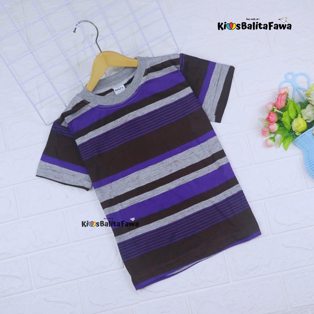 Kaos Geulis  uk 1-2 th / Kaos Anak GIRL Baju Anak perempuan Kaos Salur Cewe Kaos Lengan Anak