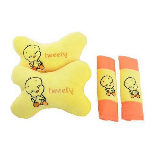 Bantal Mobil / Bantal Leher mobil 2in1 Tweety Aksesoris Mobil