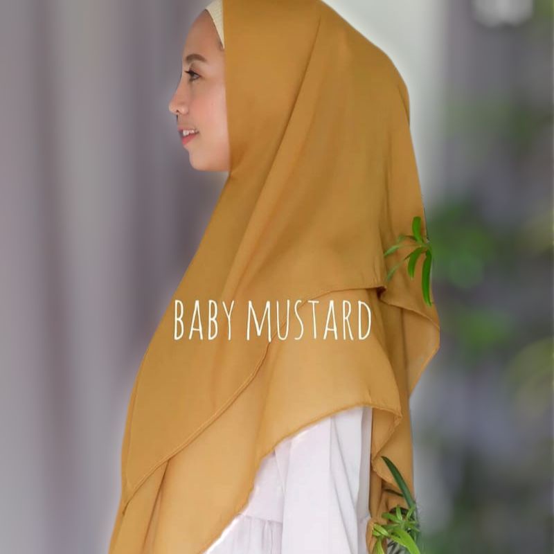 Kerudung Hijab Segiempat Square Bella Instant dua Layer atau 2 Lapis Bahan Polycotton ukuran 115x115cm