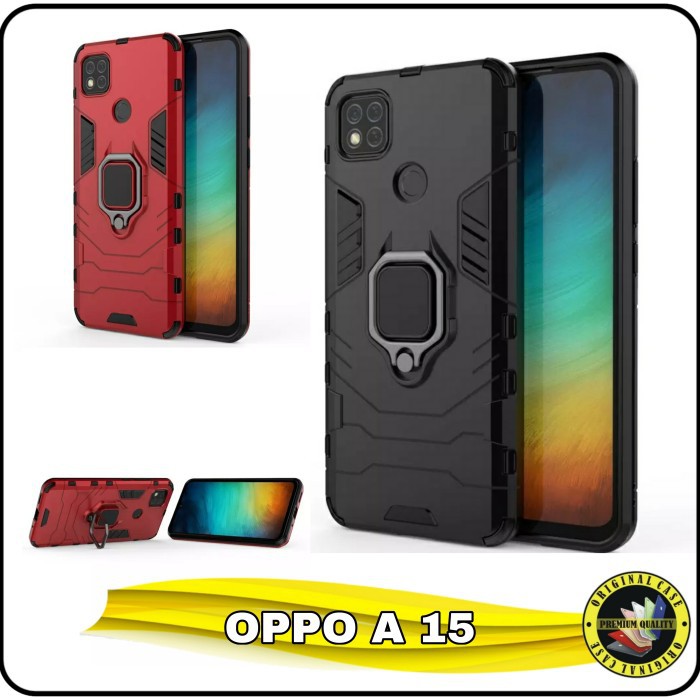 Casing Oppo A15 A 15 Robot amor Magnetic Iring Cover Outdoor
