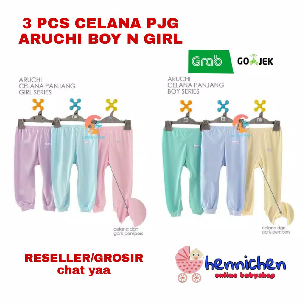 LIBBY 3 Pcs Celana Panjang Bayi/Baby Warna (0-3M) SNI