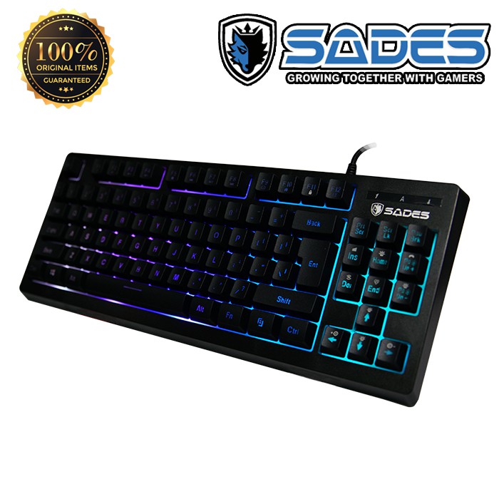 Keyboard Gaming Sades Sabre Tenkeyless Led RGB Backlight Ori