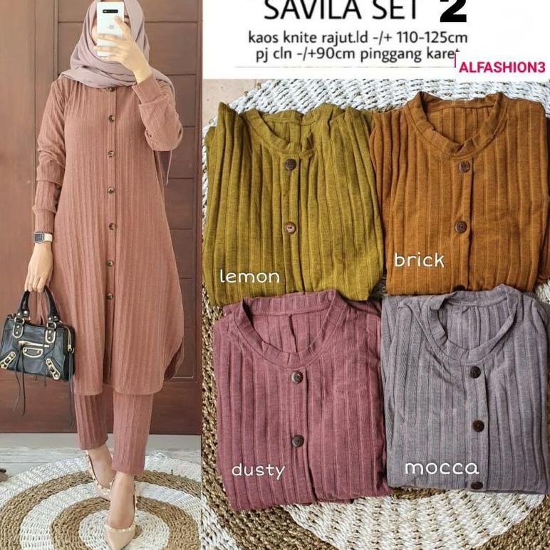 "SAT.01Jl22ᴸ" SetelanWanita Muslimah Kekinian Savila set 2 by Alfashion Hijab Fashion Solo