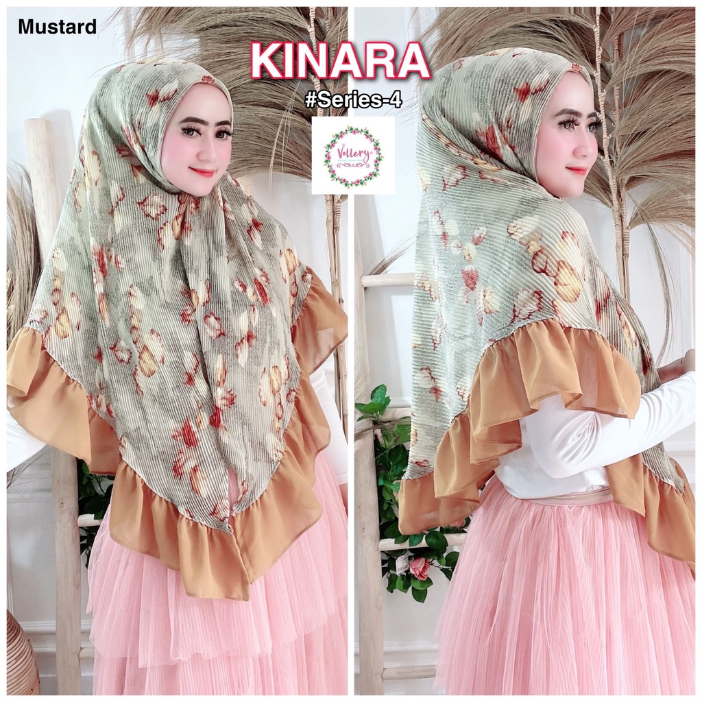Jilbab Segiempat Segi Empat Square Kinara Plisket Ori Vallery Hijab-KINARA 4 - MOCCA