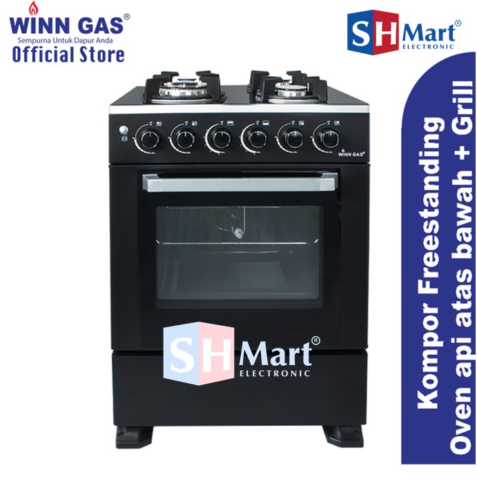 Winn Gas Kompor Freestanding + Oven Grill W5090A / W-5090A Kapasitas 70 Liter - Hitam