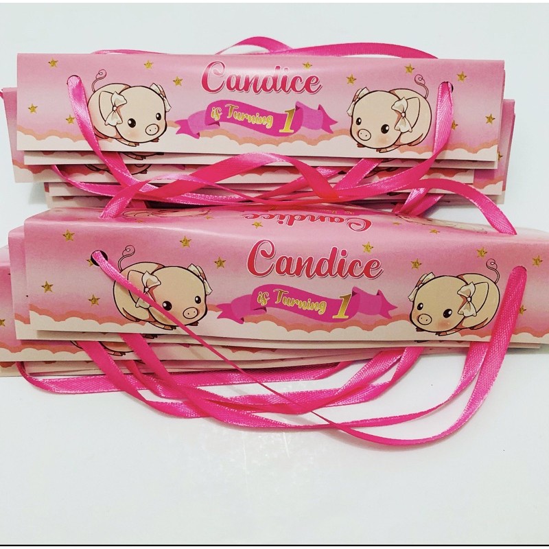 

Piggy Cute Label Kantong Snack Birthday / Souvenir / Hampers Ulang Tahun