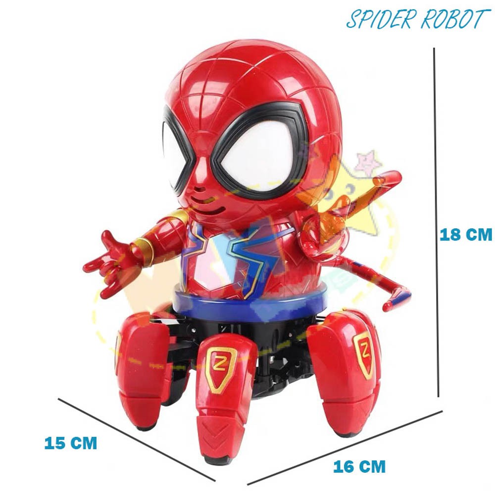 6 Kaki Bergerak Lucu Msm Mainan Robot Dance Hero Spider Gurita 6