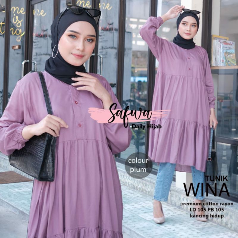 wina tunik polos LD 105cm // tunik bahan rayon viscose premium