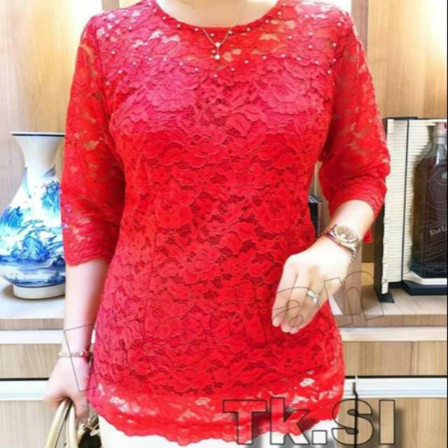 Blouse brokat elgana inport